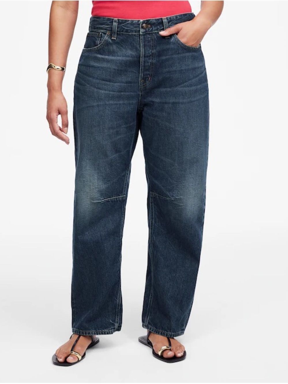 Madewell The Curvy Darted Barrel-Leg Jean In Danver Wash*Rigid Size W32 NWT